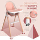 High Chair By Children Of Design Non-Reclinable 6 In 1 Baby Highchair For Babies And Toddlers, Modern Wooden, Easy To Clean, Rem