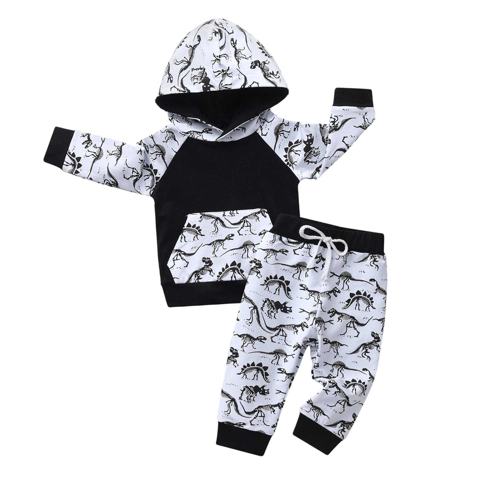 Infant Baby Boy Clothes Dinosaur Print Hoodie Tops + Pants Sweatsuit Outfits (6- WBBAPB0CC5QPLND