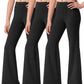 HASMES 3 Pack Girls Flare Leggings Kids Bell Bottom High Waisted Dance Yoga Pants Activewear, Black+black+black, 1112 Years