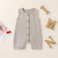 Cecobora Infant Newborn Baby Boys Girls Cotton Linen Romper Summer Jumpsuit Sleeveless Overalls Clothing Set (Grey, 12-18 Months