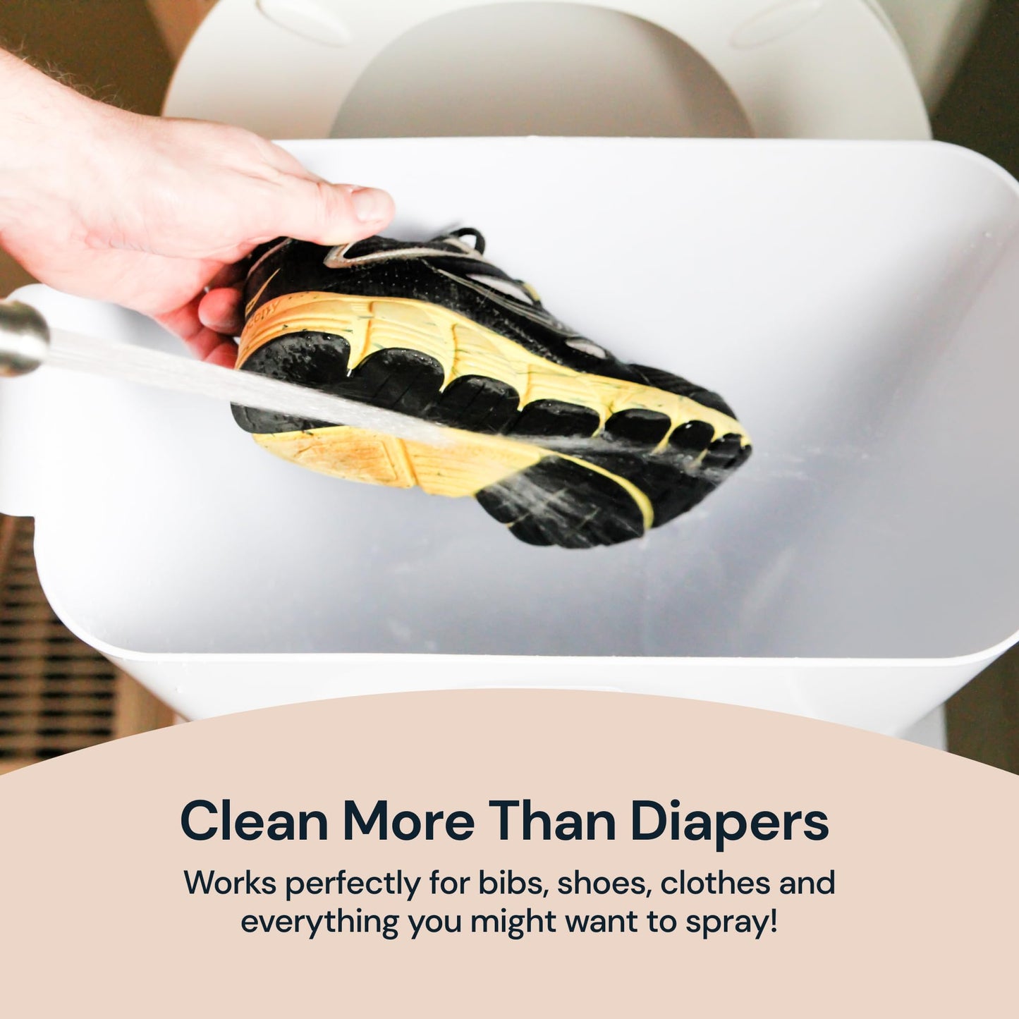 SimplyImagine SprayStand - Cloth Diaper Sprayer Splatter Shield - Contains Spray and Debris When Rinsing Cloth Diapers, Clothing