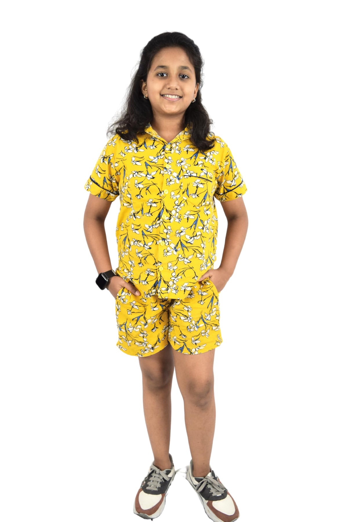 SHOPmOZO Night Suit Set for Girls Pure Cotton Half Shirt & Matching Shorts | Soft Breathable Night Dress| Top Bottom Nikkar Set 