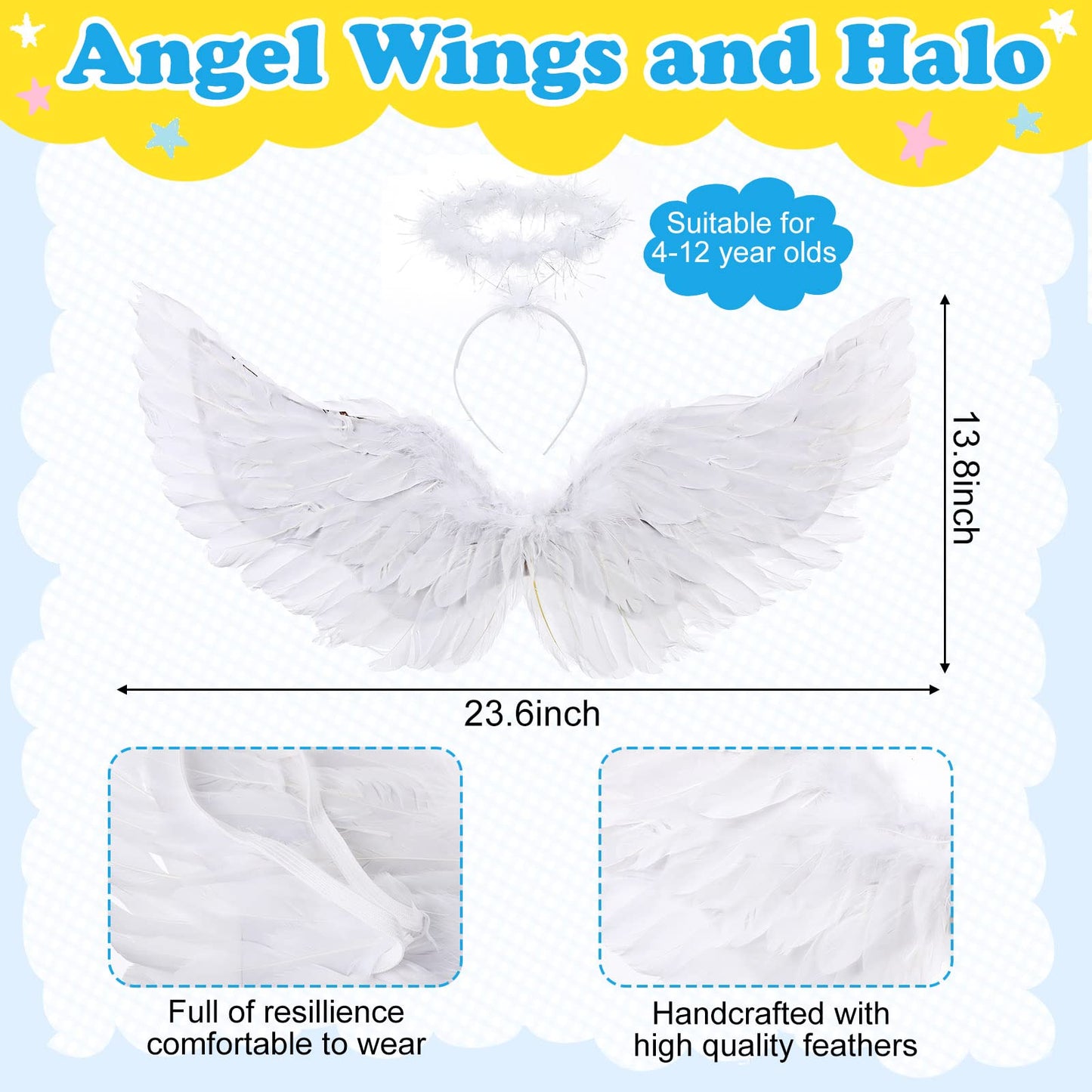 Coume Valentines Day Kids Angel Cupid Costume Set, Cupid Bow And Arrow Feather Wings Headwear Arrows Bow Valentine Heart Rimless