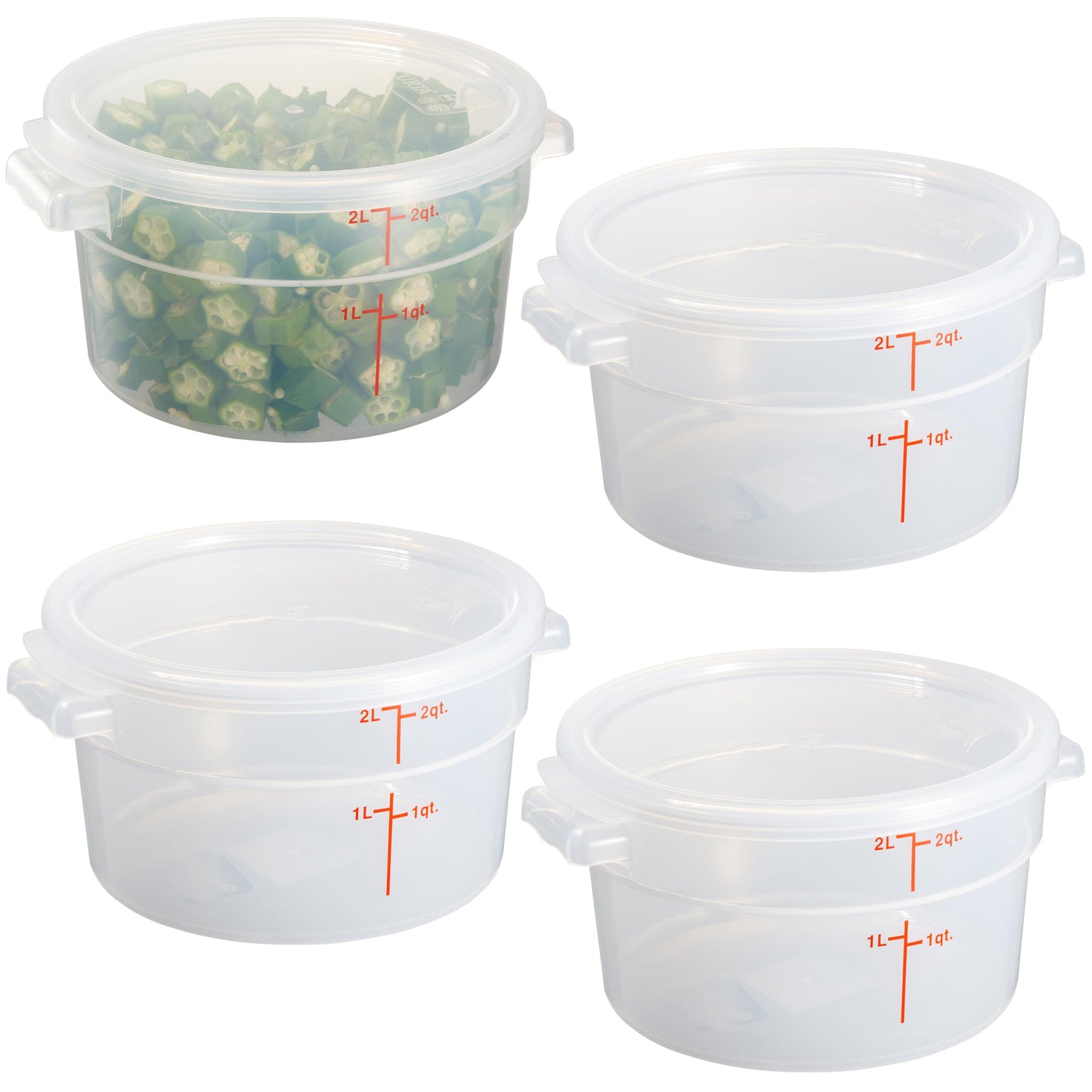 Curta 2 Qt Round Polypropylene Food Storage Container
