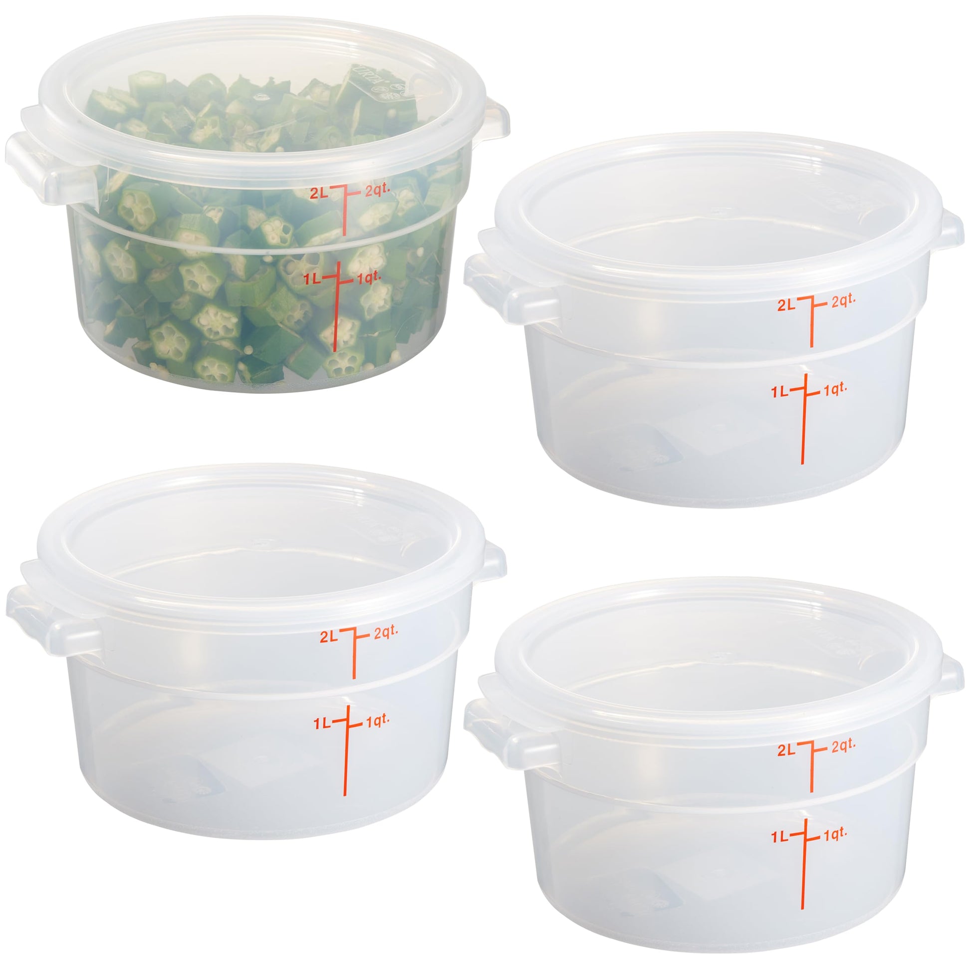 Curta 2 Qt Round Polypropylene Food Storage Container