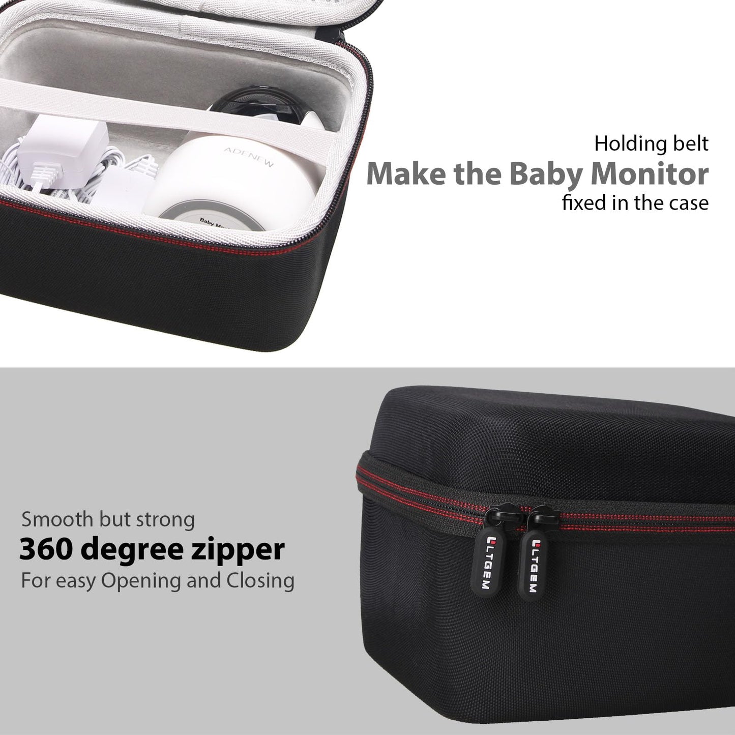 L Ltgem Baby Monitor Travel Case For Anmeate/Infant Optics Dxr-8 Pro/Uksup/Bonoch Baby Monitor - Hard Protective Carrying Storag