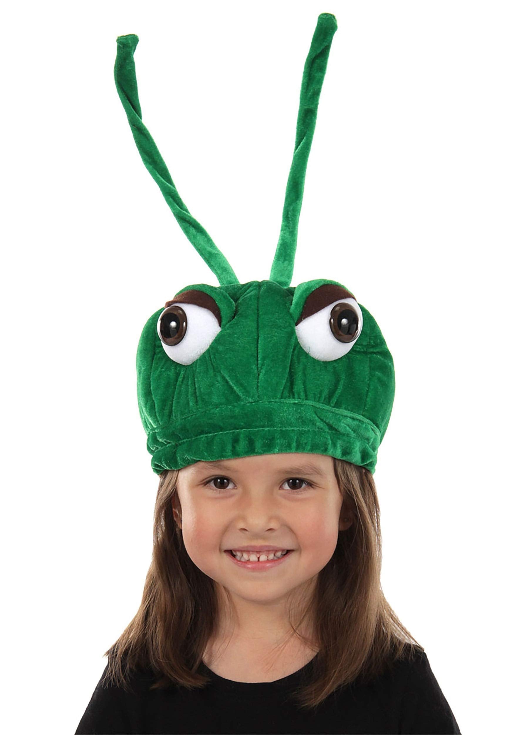 elope Kid's Grasshopper Plush Costume Hat - Velvet Hat with Plush and Plastic Eyes - Green