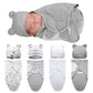 Buryeah 4 Pack Preemie Swaddle Blanket Wrap Set with Hat for Baby Boys Girls 3-7 Lbs Preemie Newborn Clothes Sleepers Cap(Gray,S