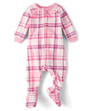 The Children'S Place,Baby Girls,And Toddler Fleece Zip-Front One Piece Footed Pajama,Cloud Plaid,3 Years