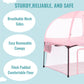 Dream On Me Ziggy Square Playpen With Canopy | Baby Playpen | Portable And Lightweight | Playpen For Babies And Toddler | Pink