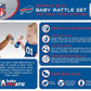 BabyFanatic Wood Rattle 2 Pack - NFL Buffalo Bills - Officially Licensed Baby Toy Set
