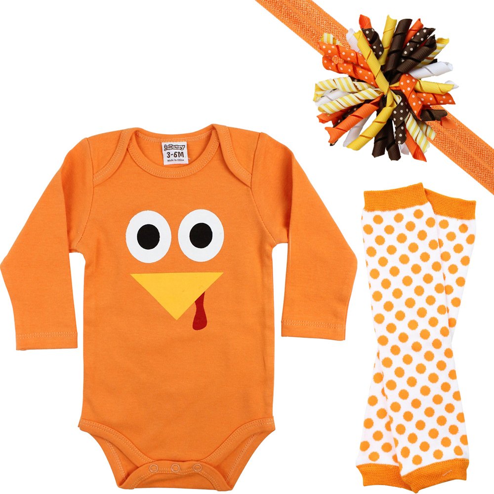 Judanzy Halloween & Christmas Baby Gift Box Outfit Set (Newborn, Jenny Turkey)