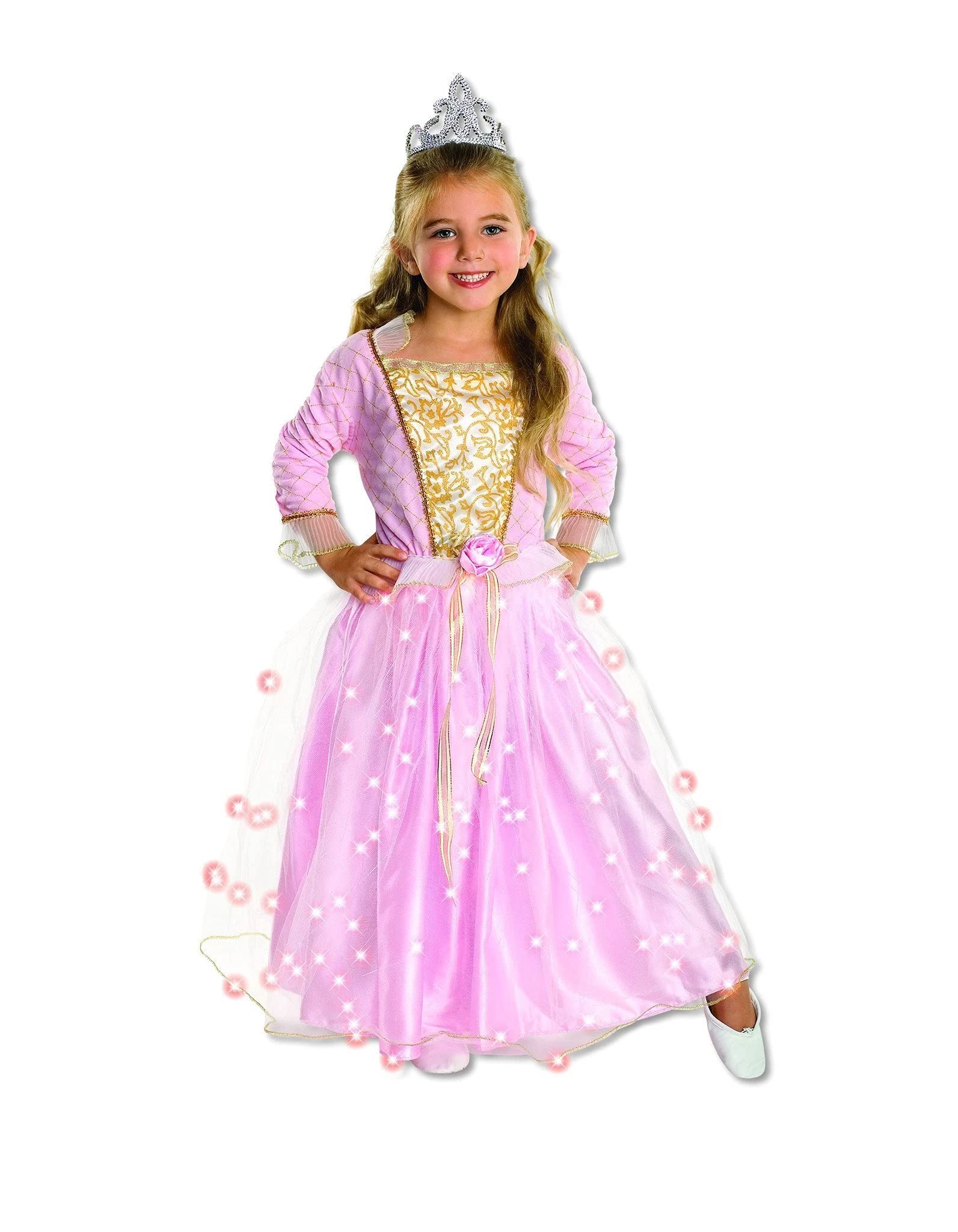 Rubie'S Child'S Rose Princess Costume With Fiber Optic Light Twinkle Skirt, Small