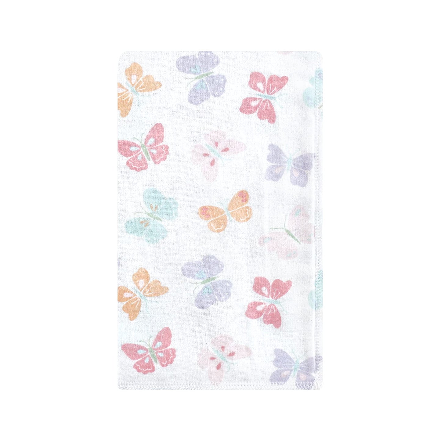 Hudson Baby Unisex Baby Cotton Flannel Burp Cloths, Pastel Butterfly, One Size