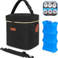 Mancro Breastmilk Cooler Bag with Ice Pack Fits 6 Baby Bottles Up to 9 Ounce, Insulated Baby Bottle Bag with Strap for Nursing M