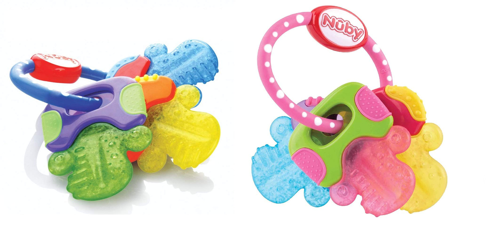 Nuby Ice Gel Teether Keys Blue and Pink