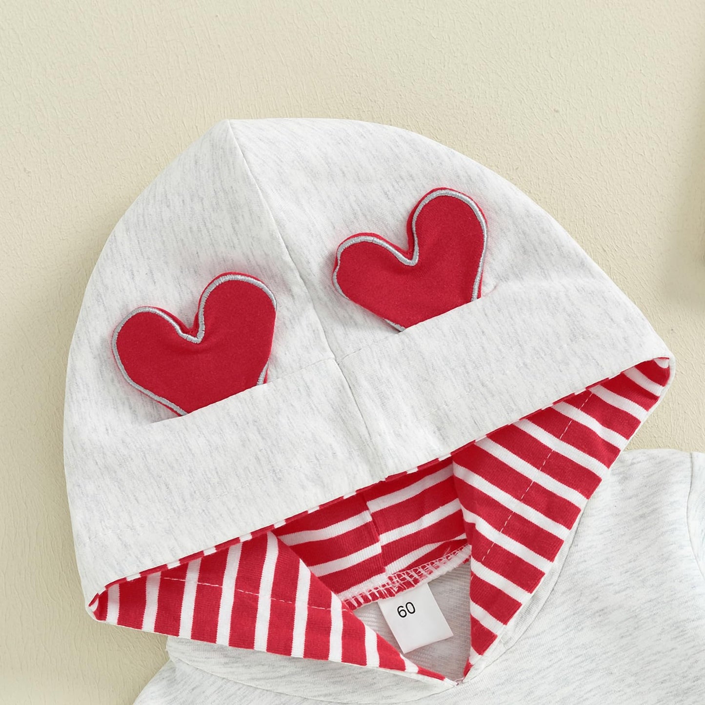 Bemeyourbbs Newborn Baby Boy Valentines Day Outfit Heart Pritn Long Sleeve Hooded Romper Jumpsuit Infant Winter Spring Clothes (