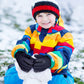 2 Pairs Kids Winter Ski Gloves Waterproof Warm Snow Mittens Full Finger Gloves For Toddlers Infants (Black, Navy Blue, 3-6 Years