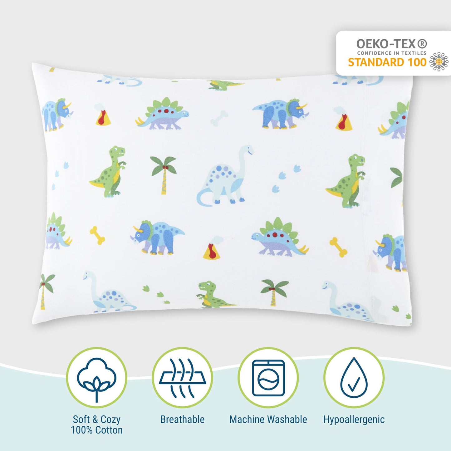 Wildkin 100% Cotton Hypoallergenic Toddler Pillow Case For Boys & Girls, Measures 19 X 13.5 Inches Kids Pillowcase, Pillow Cover