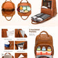 Rosegin Vegan Leather Diaper Bag Backpack With Changing Pad Pacifier Case,Travel Baby Bag For Boy Girl Toddler Mom-Large,Stylish