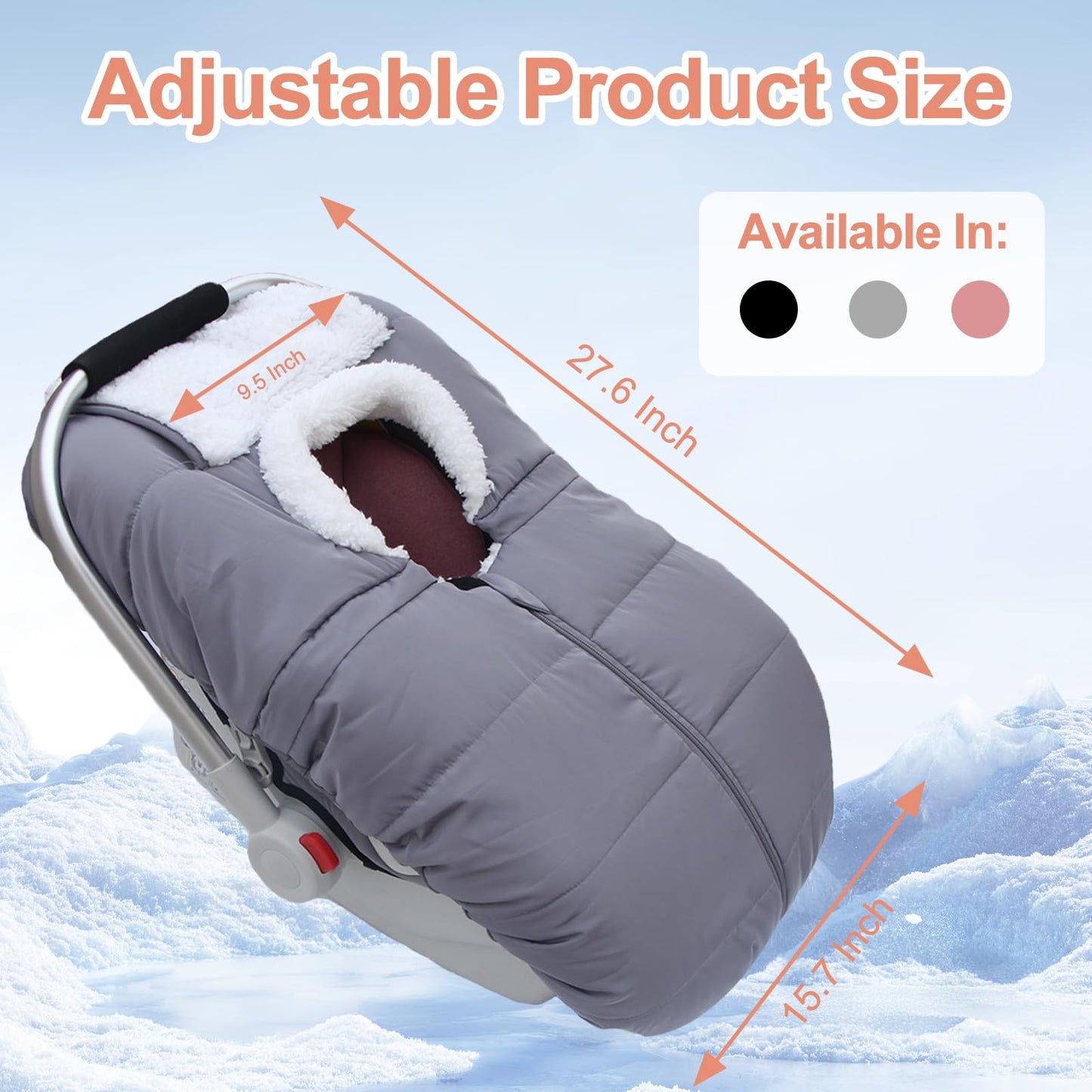 Winter Baby Car Seat Cover, Infant Car Seat Cover For Baby Seat Or Stroller, Windproof Infant Warm Carseat For Keeping Newborn B
