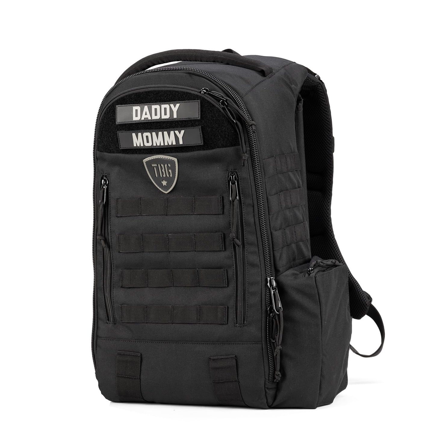 Tbg - Mens Tactical Diaper Bag Backpack W/Built-In Changing Mat, Stroller Strap (Black 4Th Gen)