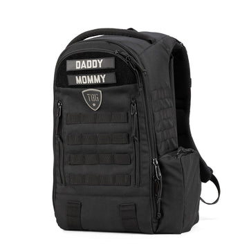 Tbg - Mens Tactical Diaper Bag Backpack W/Built-In Changing Mat, Stroller Strap (Black 4Th Gen)