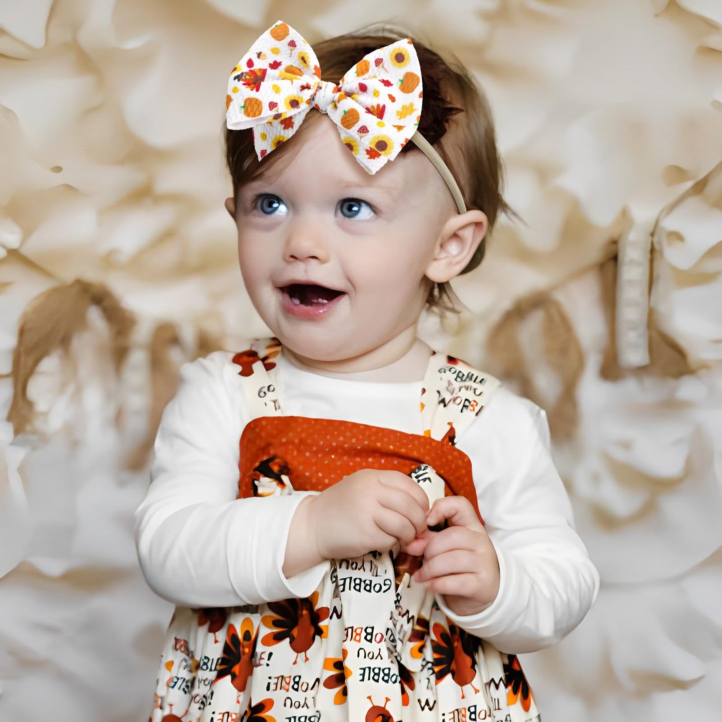 Yanjie Baby Bows For Girls Thanksgiving Turkey Baby Hat Headbands Newborn Girl Hair Bows Toddler Baby Girl Headbands Thanksgivin