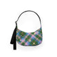 BAGGU Small Nylon Crescent Bag - Green Star Plaid