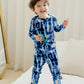 Vaenait Baby Kids Junior 100% Cotton Sleepwear Pajamas 2Pcs Set Tiedye-Thundernavy-257 M