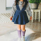 Zaxarra Toddler Baby Girls Strap Suspender Skirt Overalls Dress Outfit (Blue, 6-12 Months)