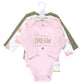 Hudson Baby Unisex Baby Cotton Long-Sleeve Bodysuits, Mom Dad Floral, 9-12 Months