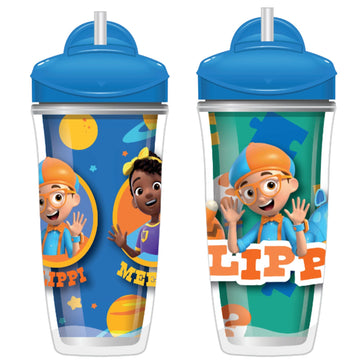 Playtex Baby Sipsters Stage 3 Straw Cups, Spill-Proof, Leak-Proof, Insulated - Car, Construction, And Donosaur, 9 Oz, 3 Count