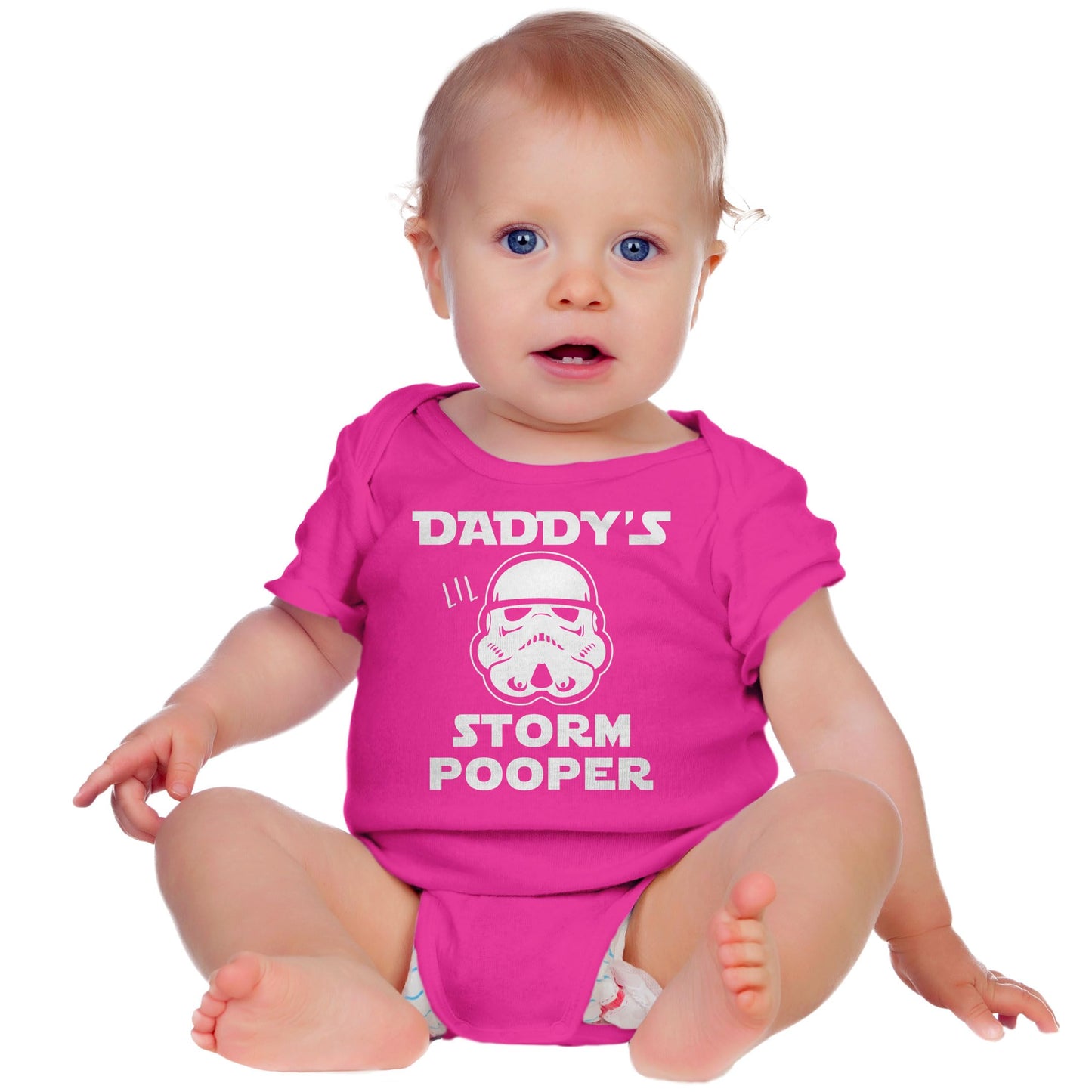 Texas Tees Funny Baby Girl Outfit, Storm Pooper Shirt, Christmas Gift Inspired, Pink 6-12 Mo