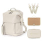 Minsong Diaper Bag Backpack, Waterproof Leather Diaper Bags With Changing Station for Baby, Fashion Nappy Travel Backpack for Mo