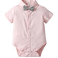 Baby Boys Gentleman Outfits Suits, Infant Short Shirt+Bib Pants+Bow Tie Overalls Clothes Set,3-6M