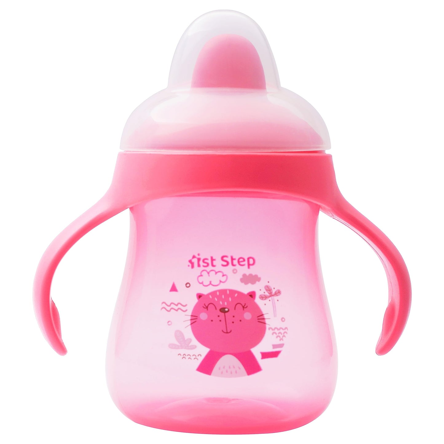 1St Step Matte Collection Bpa Free Polypropylene Hard Spout Sipper With Twin Handles For Easy Grip  Pink