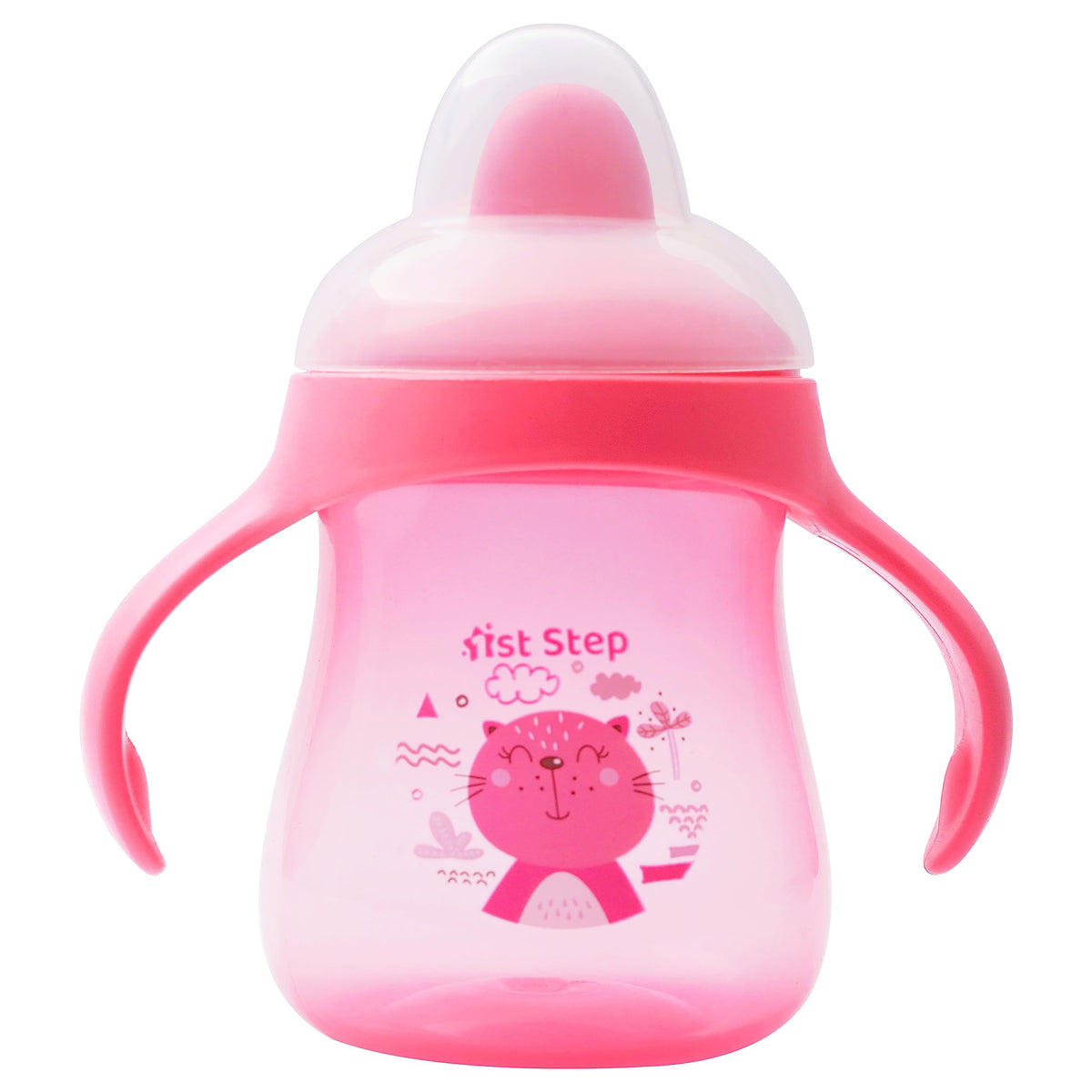1St Step Matte Collection Bpa Free Polypropylene Hard Spout Sipper With Twin Handles For Easy Grip  Pink