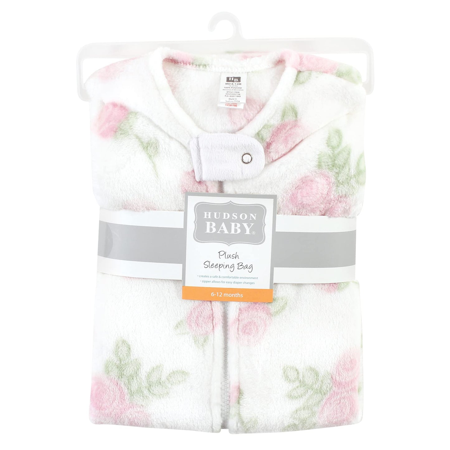 Hudson Baby Unisex Baby Plush Sleeping Bag, Sack, Blanket, Gray Clouds, 0-6 Months