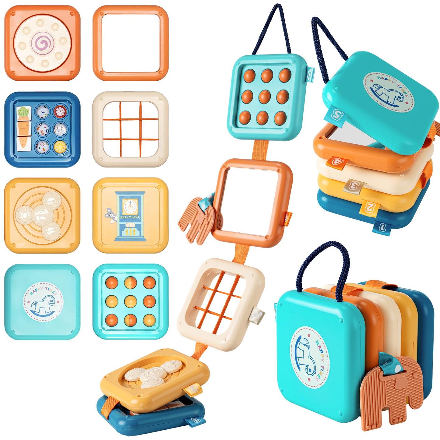 SOCBTNSO Busy Board for 1 Year Old, Travel Toys for Toddlers 1-3, Montessori Toys for Airplane Car Road Trip Activities| Baby Tr