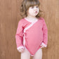 Babysoy Baby Girls Kimono Bodysuit A, Blossom, 3-6 Months