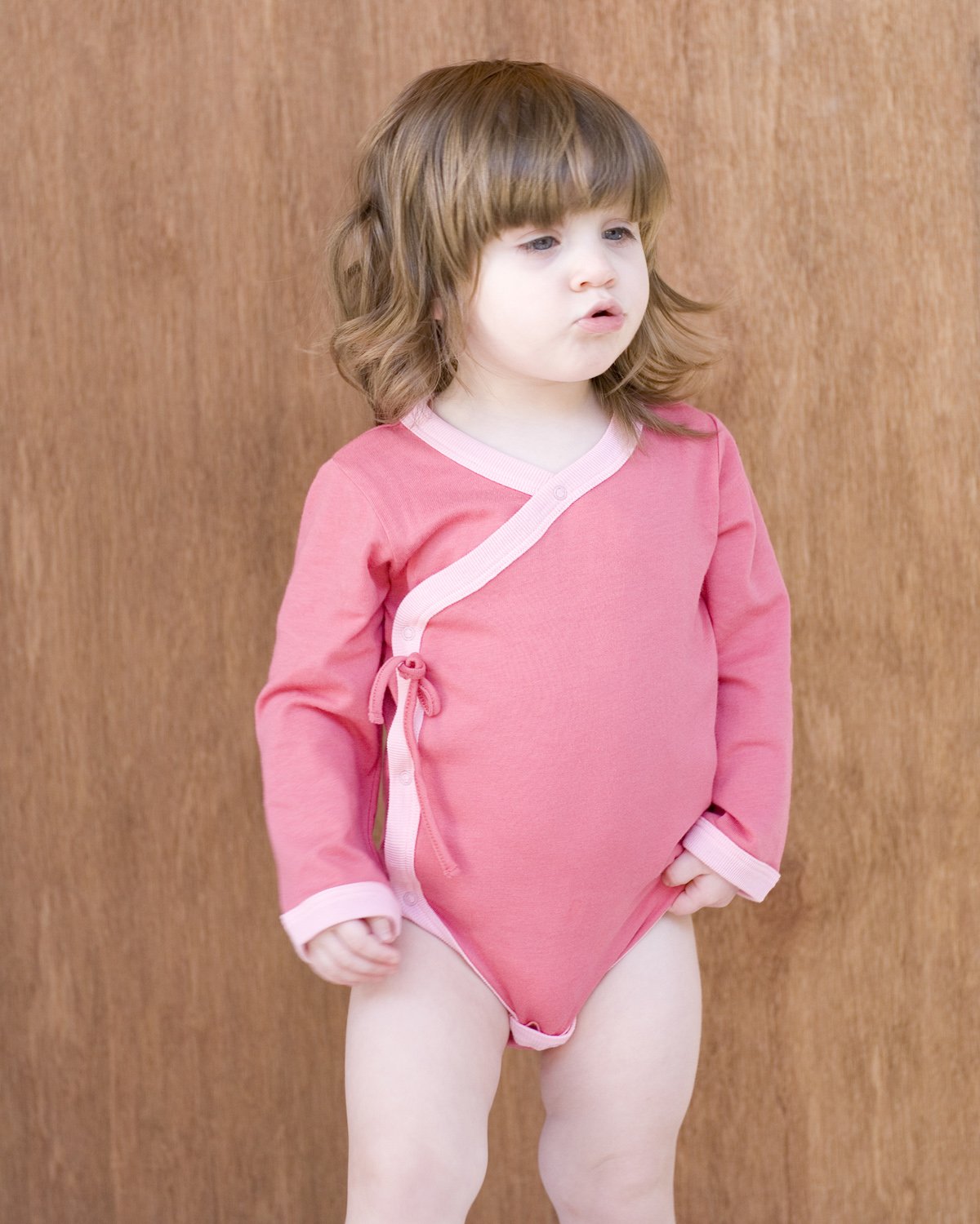 Babysoy Baby Girls Kimono Bodysuit A, Blossom, 3-6 Months