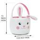 Lofytain Easter Basket Bags,Easter Eggs-Gift Baskets For Kids,Bunny Tote Bag Bucket For Easter Eggs,Toys, Candy,Gifts (Pink)