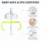 Straw Transition Cup Conversion Kit For Comotomo Baby Bottles, Soft Straw Top And Weighted Sippy Cup Kit With Handles, Set Of 3