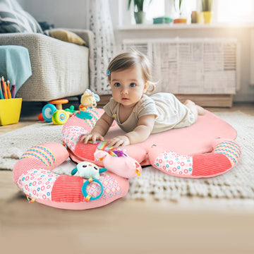 Blublu Park Sit Me Up Floor Seat With Detachable Support Pillow For Infant, 3-In-1 Tummy Time Mat And Baby Lounger To Prevent Re