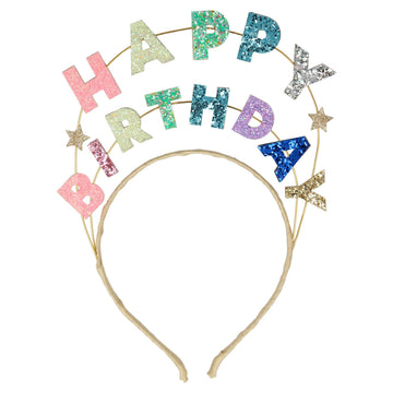 Meri Meri Happy Birthday Glitter Headband (Pack of 1)