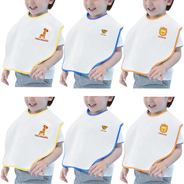 Hwieccogts 6 Pack Bibs For Girls Boys, Full Coverage Toddler Bibs Absorbent, Large Bibs For Toddler 1-6 Years