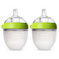 Comotomo Natural Feel Baby Bottle, Anti-Colic Nipple For Newborns, Slow Flow, Green, 5 Ounce, 2 Count
