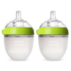Comotomo Natural Feel Baby Bottle, Anti-Colic Nipple For Newborns, Slow Flow, Green, 5 Ounce, 2 Count