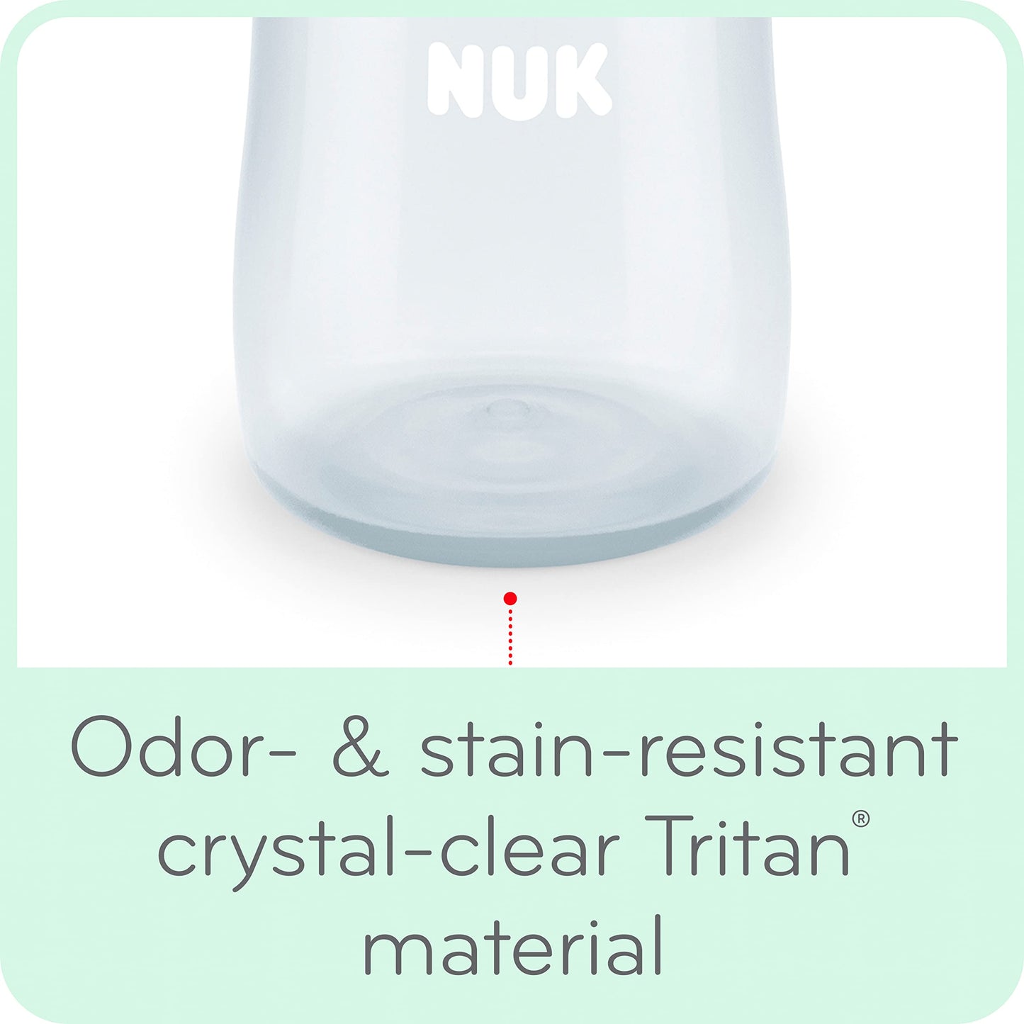 NUK Learner Cup, 10 Ounce, Tritan Gray Star - BPA Free, Spill Proof Sippy Cup